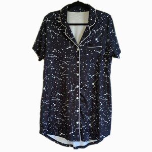 Short Sleeve Button-Down Sleep Shirt